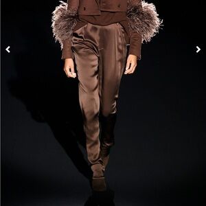 Sally Lapointe Satin Elastic Waist Pants (FW20) ***CHOCOLATE BROWN